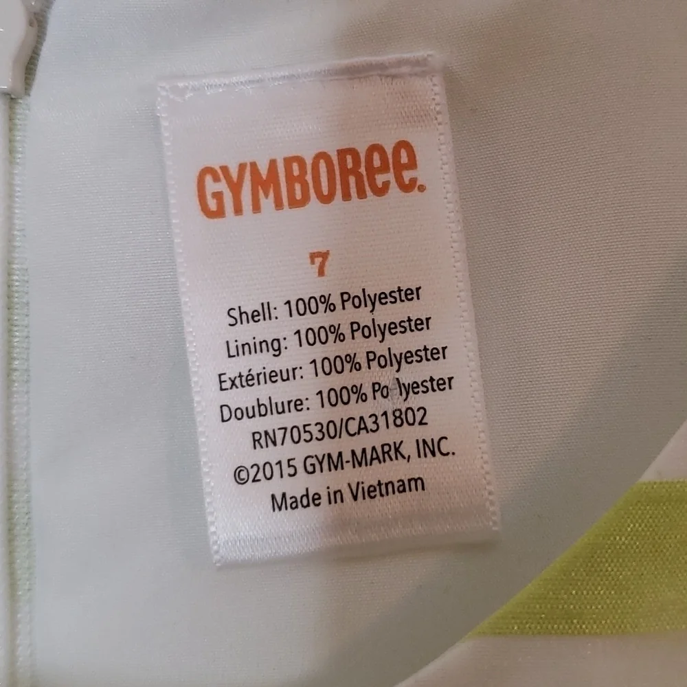 GYMBOREE lawn party green striped dress size 7